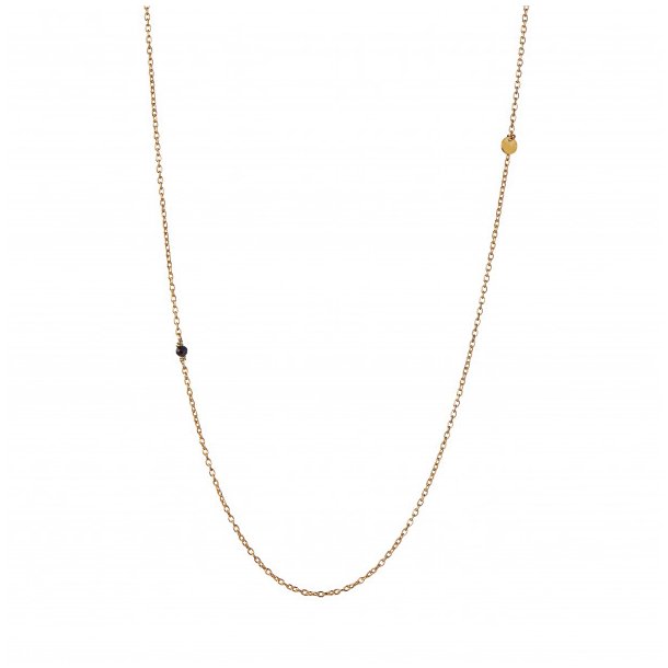 Stine A - Pendant Chain With Petit Coin And Black Spinel Necklace
