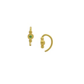 Stine A - Petit Bon-Bon Green Zirkon Earring Gold