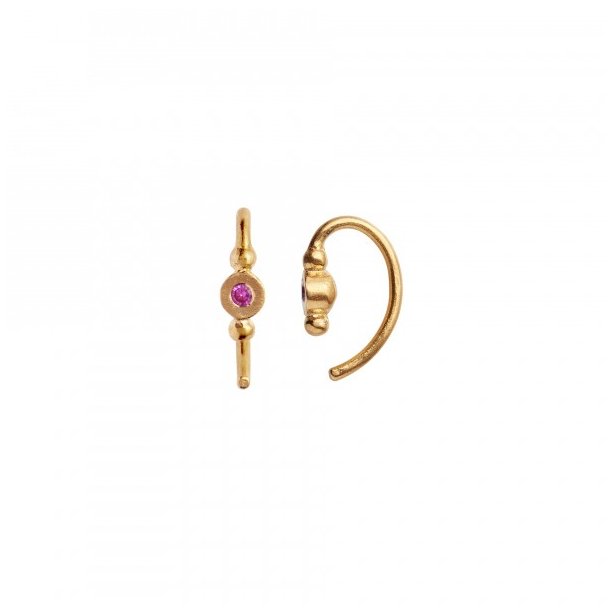 Stine A - Petit Bon-Bon Pink Zircon Earring Gold
