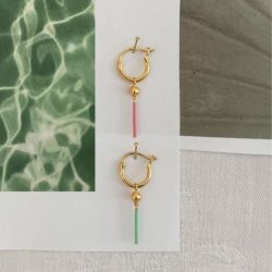 Stine A - Huggie With Disco Ball and Pin, Dusty Rose Enamel