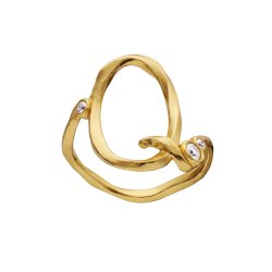 Maanesten - Alfabet Ring, Forgyldt