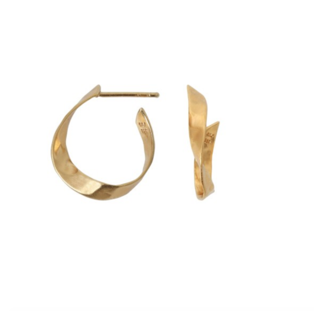 Stine A - Twisted Hammered Creol Earring Gold