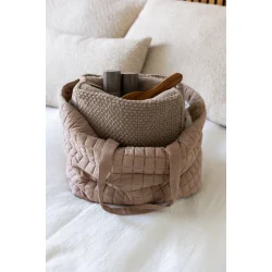 By Lohn - Petra Stor Strikket Toilettaske, Tiger Melange