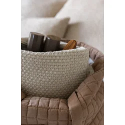 By Lohn - Petra Stor Strikket Toilettaske, Beige Melange