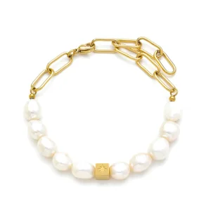 Samie - Armbnd med perler Forgyldt