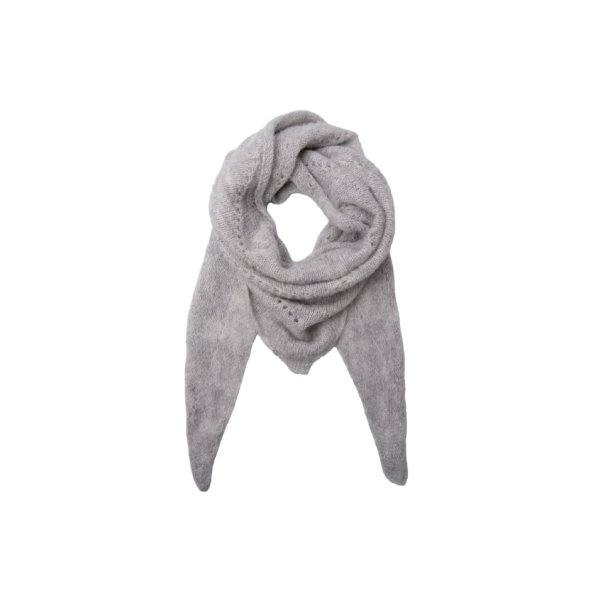 Black Colour - Bcdell knitted mini scarf, Lt. grey