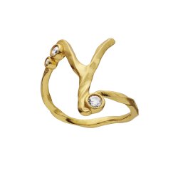 Maanesten - Alfabet Ring, Forgyldt