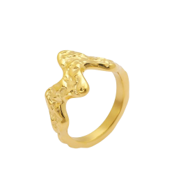 Sistie 2nd - Wavy Ring, Forgyldt