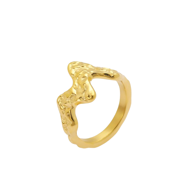 Sistie 2nd - Wavy Ring, Forgyldt