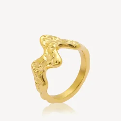 Sistie 2nd - Wavy Ring, Forgyldt